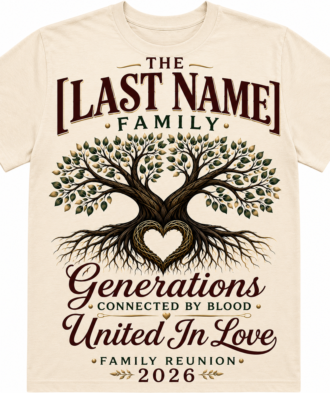 GENERATIONS CONNECTED BY BLOOD, UNITED IN LOVE | Custom Family Reunion Shirt