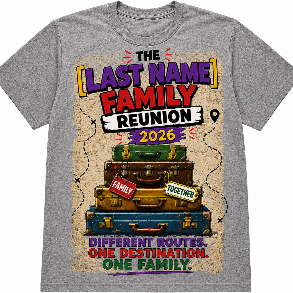 DIFFERENT ROUTES. ONE DESTINATION. ONE FAMILY. | Custom Family Reunion Shirt