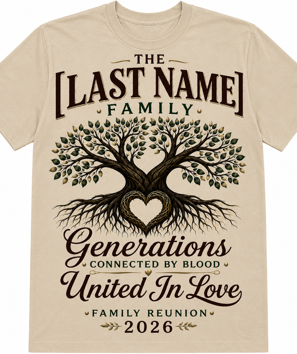 GENERATIONS CONNECTED BY BLOOD, UNITED IN LOVE | Custom Family Reunion Shirt
